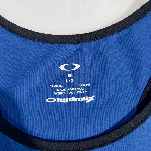 Oakley Swift Tank Top Hydrolix Woman's Large 532249 Imperial Blue All Over Logo - Picture 2 of 16